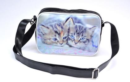 Tasche 20/ 27/ 8cm Schultertasche Sporttasche Messengertasche Muster Katzen Coll