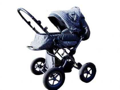 Kombi - Kinderwagen Top gepflegt blau/weiß karriert