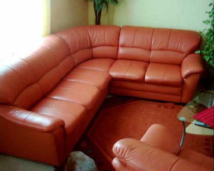 Ledercuch Eckledercouch mit Sessel