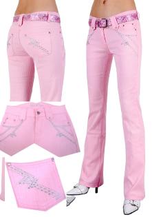 Miss VS Stretch Jeans Grösse 34/36 - Rosa mit Perlenstickerei - Euro 29 95