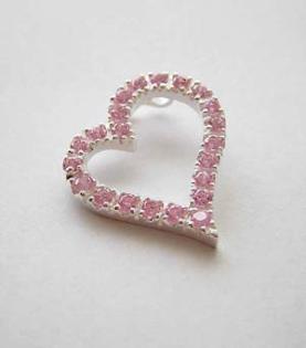 Herz - Anhänger pink 925 Silber