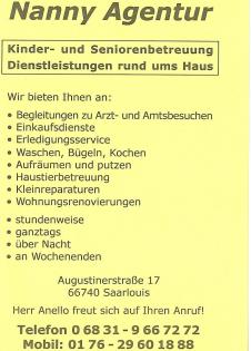Nanny Agentur Kinder Seniorenbetreuung