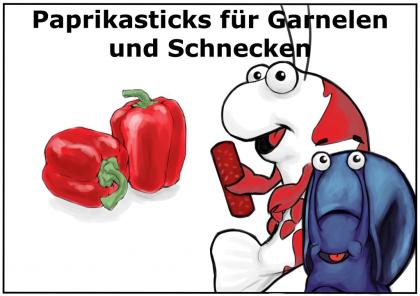 Paprika-Sticks / Pellets spezielles Zusatzfutter für Garnelen u. Krebse 100g