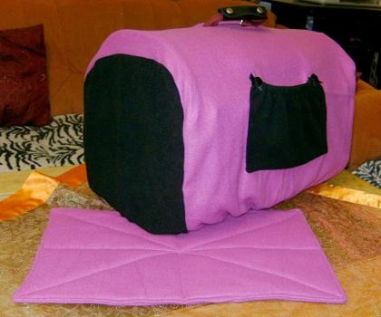Kennel-Bezug Einlage pink-schwarz