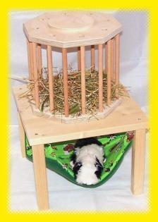 Hängemattengestell Hängematte und Heuraufe XXL im Set für Meerschweinchen Klei