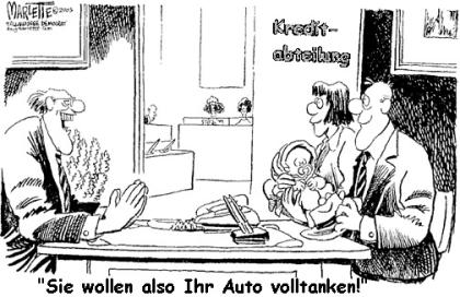 Geld in den Tank oder auf die Bank