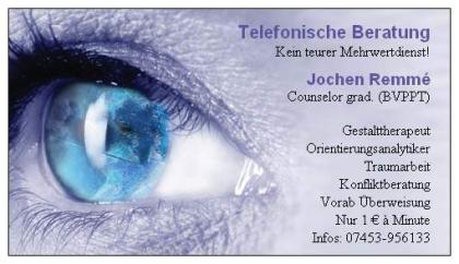 Psychologische Telefon-Beratung Nur 1 Euro Minute