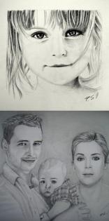 Portrait Porträt Zeichnung Kohlezeichnung Geschenkidee