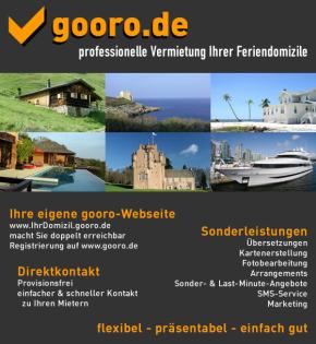 Gooro. de - kostenloses Inserieren Ihres Feriendomizils im klasse Design