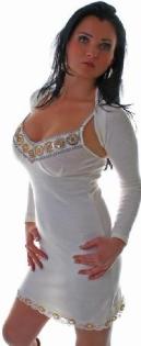 Paillettenkleid Bolero crema