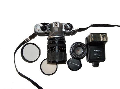 PENTAX ME SUPER Sigma 28- 80 Skylight Blitz Tasche 2 Filme