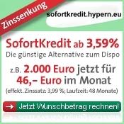 Zinssenkung Sofort-Kredit jetzt ab 3 59