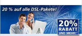 DSL Internet Flat DSL für alle 20 Rabatt auf alle DSL Pakete ab 14 99 Euro