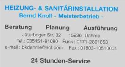 Heizung- Sanitärinstallation Bernd Knoll