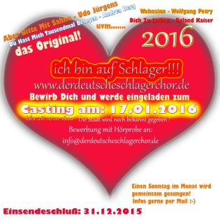 Castin zum Deutschen Schlager Chor ehemalige Sängerin der Gruppe WIND ruft auf.