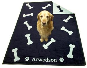 Arwedson Hundedecke Bones marine / hellblau