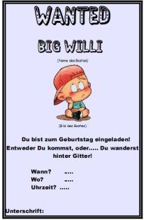 Einladung zum Kindergeburtstag