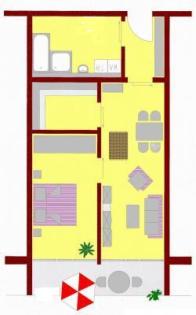 Neuwertige 2 Zim. -Whg. ca. 60 m mit Parkett und großem Süd-West-Balkon in ru
