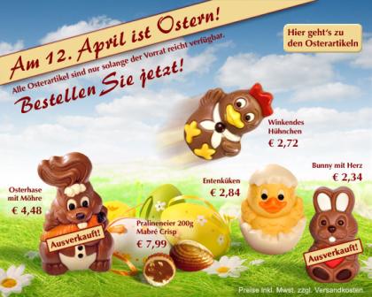Am 12. April ist Ostern - Verschenken Sie mal feinste Schokolade