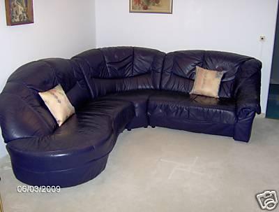 Verkaufe Blaue Ledercouchecke 2 46 x 2 28 x 0 88 m dreiteil
