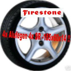 ALU Felgen 4x auf Sommereifen 185 x60x14 für Nissan Micra oder Sunny
