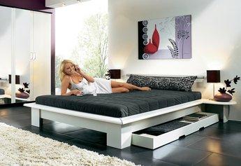 Futonbett 2 Matratzen 2 Bettkästen Lattenrost 180x200 cm