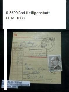 DDR Philatelie Portostufen Bedarfspost Heimatbelege O-5630 Bad Heiligenstadt