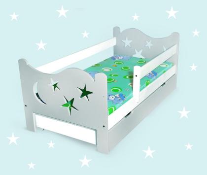 Kinderbett mit Sternen Babybett Jugendbett Matratze 70x140 Bettkasten Lattenrost