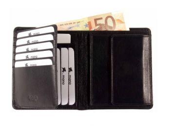 Mano Hochformatbörse Leder schwarz