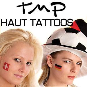 WM 2022 Fanartikel - Alle Länder Fahnen als Tattoo mit Logodruck - Werbeträger