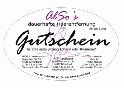 Dauerhafte Haarentfernung professionell günstig bei ALSO s D dorf Langenfeld P