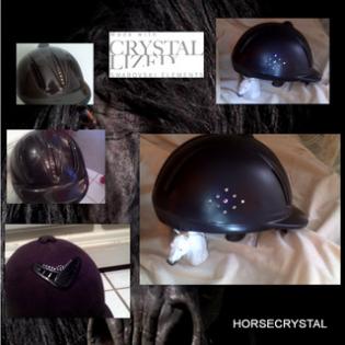Veredelt mit Swarovski Elements z. B. Reitkappen Trensen Bandagen.