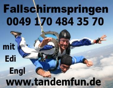 Fallschirmspringen in Dingolfing / Niederbayern nähe München Regensburg Nürnbe