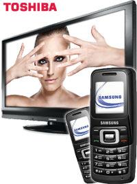 Handy Bundle Toshiba 32 Zoll LCD-Fernseher 2xSamsung SGHB130 gratis Handy