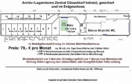 Düsseldorf-Zentrum Lagerräume in stabiler Stahlausführung ab 40 - Euro
