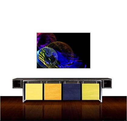 Computergrafik 120x80 cm neu schwarz und Blautöne modern