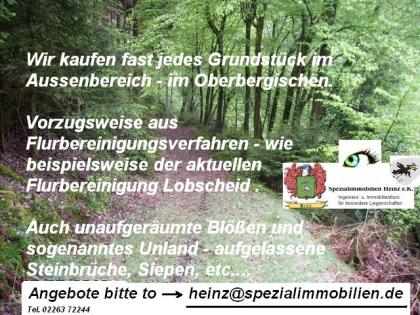 Waldgrundstücke - auch sog. Unland wie Blößen Steinbrüche Steilhänge.
