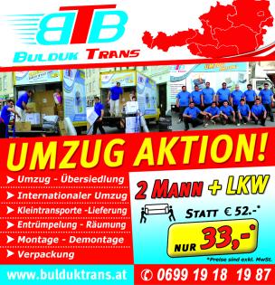 Umzugs Firma BULDUK Bau Transport Gratishotline 0800 08 08 07