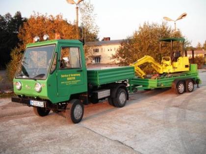 Vermietung von Minibagger Baumaschinen Sand und Kies anlieferung / abholung
