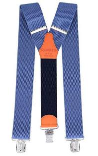 Herrenhosenträger superbreit 5cm breit 130cm lang 3 starke Metallklipps Blau Mar