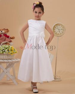 Ärmelloses normale Taille schlichtes Kommunionkleid - Mode-top