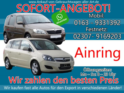Kaufe jedes Auto Ainring Ankauf von Autos Ainring - Fairen Preis verkaufen
