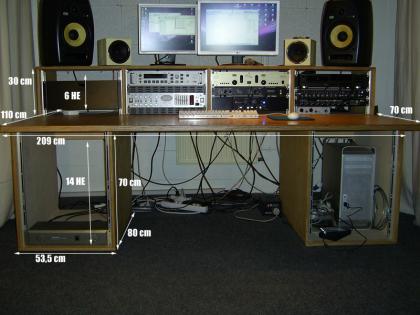 Tonstudio Tisch DAW Tisch 19 Rack VB 750 -Euro