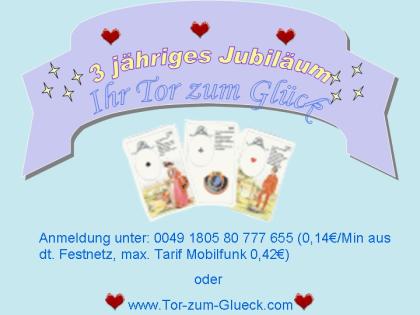 3 jähriges Jubiläum Tor-zum-Glueck. com Kartenleger Hellseher Magier uva. 10