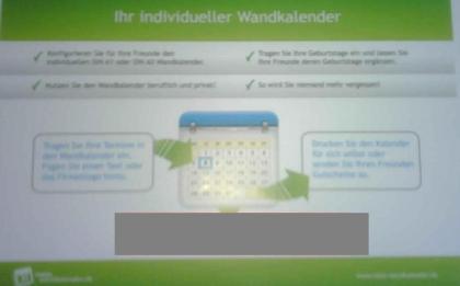 Gutschein für individuellen Wandkalender - web konfiguration
