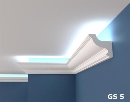 2M GS5 Polystyrol Stuckleiste Lichtprofile LED indirekte Beleuchtung Hartschaum