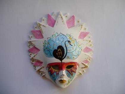 Maske Venezianisch 15cm X 13cm Keramik handgemalt