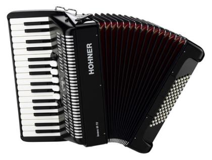 Hohner Bravo III 72 Akkordeon 3-chörig Schwarz