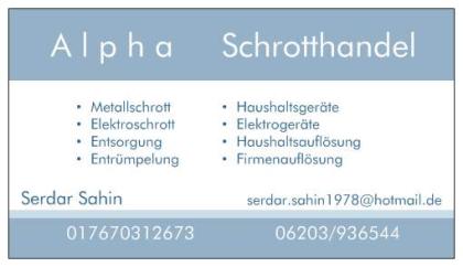 Kostenlose Abholung von Haushaltsgeräten oder Metallschrott