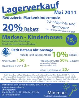 Reduzierte Markenkindermode am 4. 6. 7. Mai bei der Minimaus